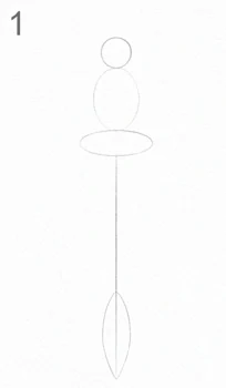Step 1 of 12: Three shapes on a line
